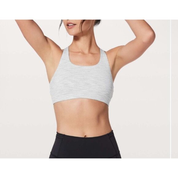 Lululemon Time to Sweat Bra Athletic womes size 2 color gray cross back design - Picture 2 of 7